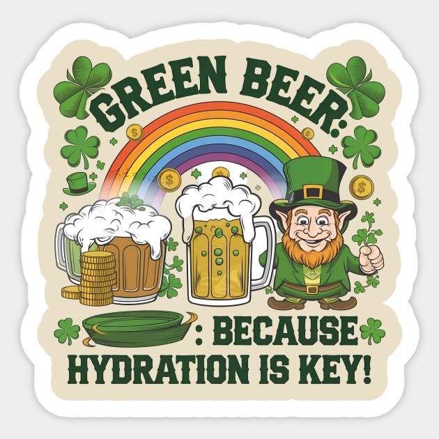 Green Beer Sticker by Jo Palmer